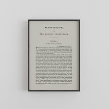 Load image into Gallery viewer, A5 Frankenstein Book Page Print - Mary Shelley
