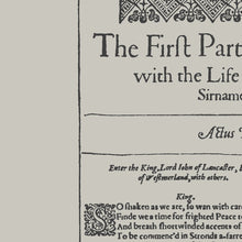 Load image into Gallery viewer, Henry IV Part One First Folio Print
