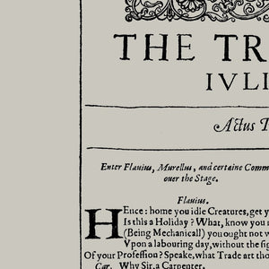 The Tragedy of Julius Caesar First Folio Print