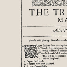 Load image into Gallery viewer, The Tragedy of Macbeth First Folio Print
