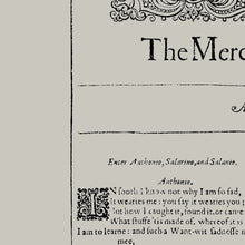 Load image into Gallery viewer, The Merchant of Venice First Folio Print
