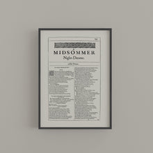 Load image into Gallery viewer, A Midsummer Night&#39;s Dream First Folio Print
