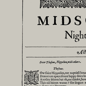 A Midsummer Night's Dream First Folio Print