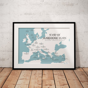 William Shakespeare Map of Plays Print