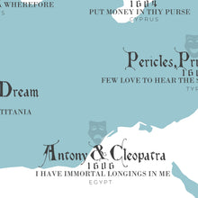 Load image into Gallery viewer, William Shakespeare Map of Plays Print
