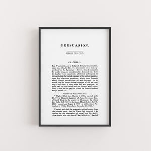 A5 Jane Austen Persuasion Book Page Print