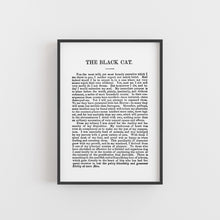Load image into Gallery viewer, A5 The Black Cat Book Page Print - Edgar Allan Poe
