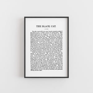 A5 The Black Cat Book Page Print - Edgar Allan Poe