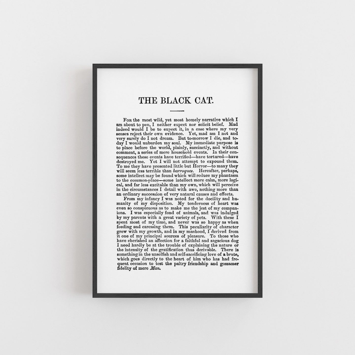 A5 The Black Cat Book Page Print - Edgar Allan Poe