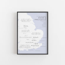Load image into Gallery viewer, Jane Austen Pride and Prejudice Infographic Print
