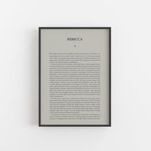Load image into Gallery viewer, A5 Rebecca by Daphne du Maurier Book Page Print

