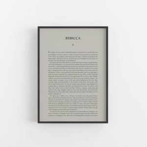 A5 Rebecca by Daphne du Maurier Book Page Print