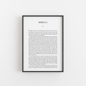 A5 Rebecca by Daphne du Maurier Book Page Print