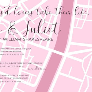 Romeo and Juliet Infographic Map Print