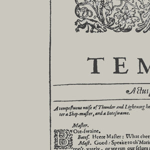 The Tempest William Shakespeare First Folio Print