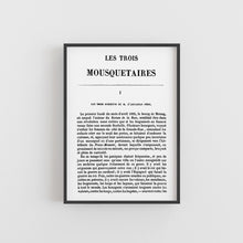 Load image into Gallery viewer, A5 The Three Musketeers Alexandre Dumas Book Page Print
