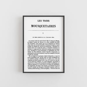 A5 The Three Musketeers Alexandre Dumas Book Page Print