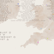 Load image into Gallery viewer, Wordsmiths&#39; Birthplaces in the British Isles Map Print
