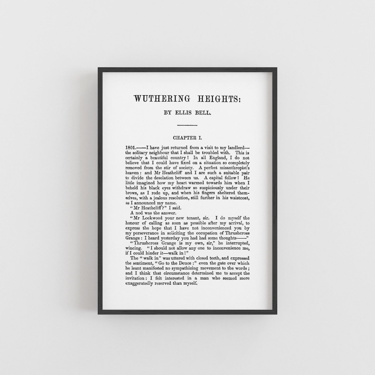 A5 Emily Bronte Wuthering Heights Book Page Print