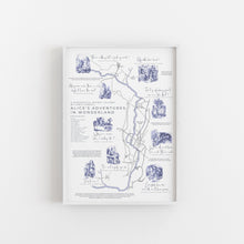 Load image into Gallery viewer, Alice&#39;s Adventures in Wonderland Map Print A3 A2
