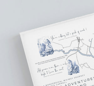 Alice's Adventures in Wonderland Map Landscape Print A4