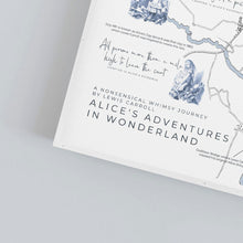 Load image into Gallery viewer, Alice&#39;s Adventures in Wonderland Map Landscape Print A4
