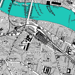 London River Thames Vintage Triptech Map Print Set of 3
