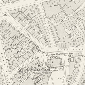 Seven Dials Soho London Vintage Street Map
