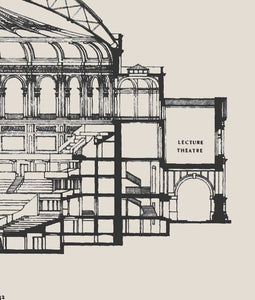 Royal Albert Hall Architectural Blueprint Art Print