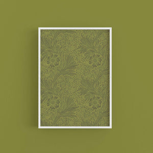 Marigold William Morris Print, Terrarium Moss Pepper Stem