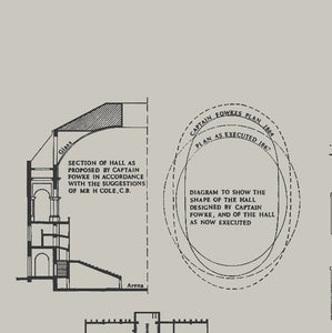 Royal Albert Hall 1915 Architect's Plan Art Print