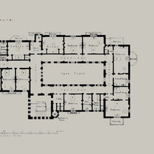 Load image into Gallery viewer, Bear Wood Architect&#39;s Floor Plan Print
