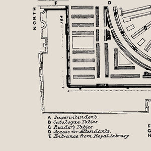 British Museum Reading Room Floor Plan Print