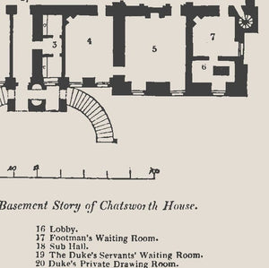 Chatsworth House Ground Floor Plan Print