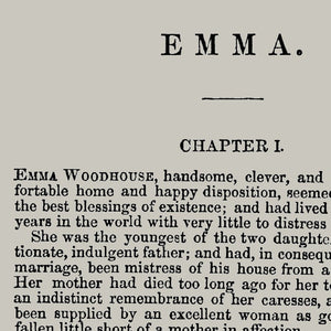A5 Jane Austen Emma Book Page Print