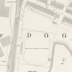 Isle of Dogs London Vintage Street Map Print