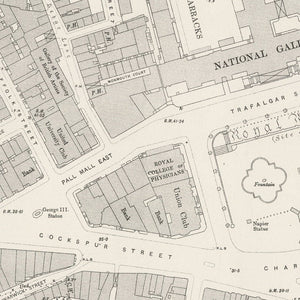 Trafalgar Square London Vintage Street Map Print
