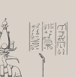 Tefnut and Thoth Ancient Egyptian Hieroglyphics Print No 1