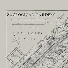 Load image into Gallery viewer, London Zoo Regent&#39;s Park Vintage Street Map Print
